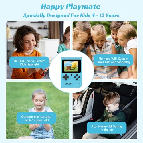 Retro Handheld Games Console with 400 Built-in Games, 3.0 Inch IPS Screen, Gray N346564