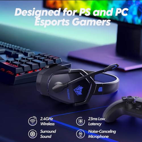 NUBWO G06 Dual Wireless Gaming Headset with Microphone for PS5, PS4, PC O599