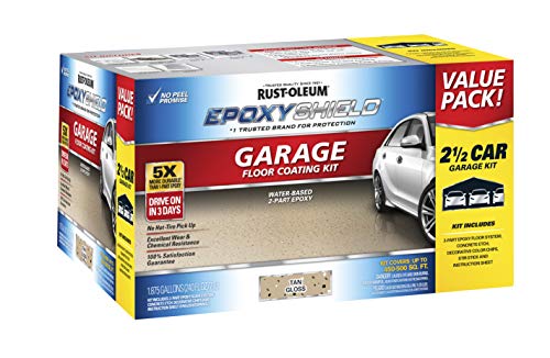 Rust-Oleum EPOXYSHIELD Garage Floor Coating Kit, 1 Car, Gloss Gray W372848