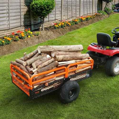 VEVOR Heavy Duty ATV Dump Cart 750 lbs Steel Utility Trailer with Removable Sides E373248