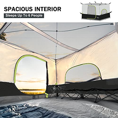 KAMPKEEPER Camping Inner Tent for 10x10 Straight Leg Canopy, Vented Roof, Khaki M60374