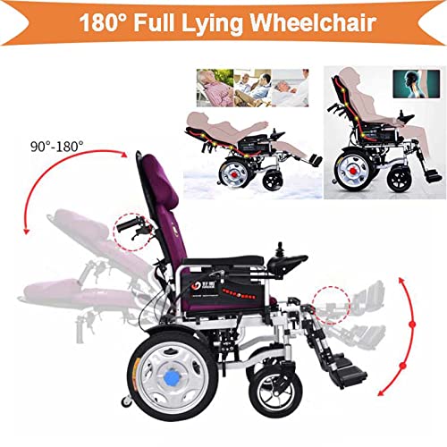 Heavy Duty Electric Wheelchair for Adults, Reclining, Foldable, Grey F887078