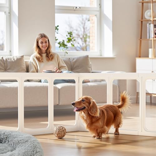 Clear Acrylic Dog Playpen 24" H Indoor Pet Fence for Puppy Small Dog Rabbit Cat R696