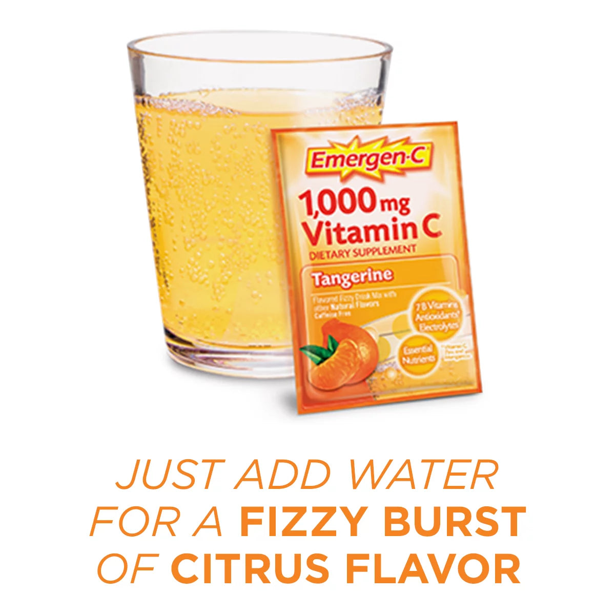Emergen-C 30 Count Tangerine Flavor Dietary Supplement Drink Mix with Vitamin C N7580