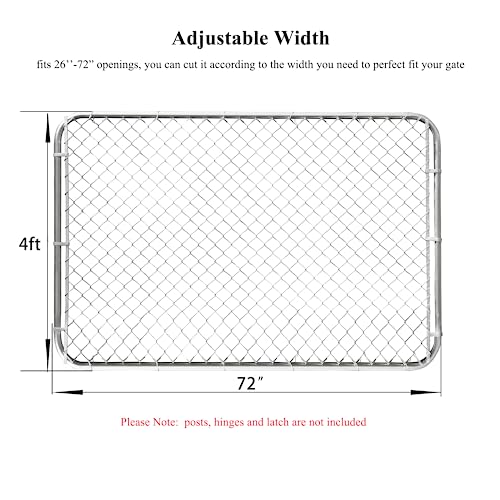 HITTITE Adjustable Chain Link Fence Gate Kit, Anti-Rust Heavy Duty, 26"-72" Wide x 4' High B3905