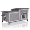 Outdoor Cat House Insulated Feral Kitty Shelter with Liner Weatherproof Cat Condo for Winter,Large Space