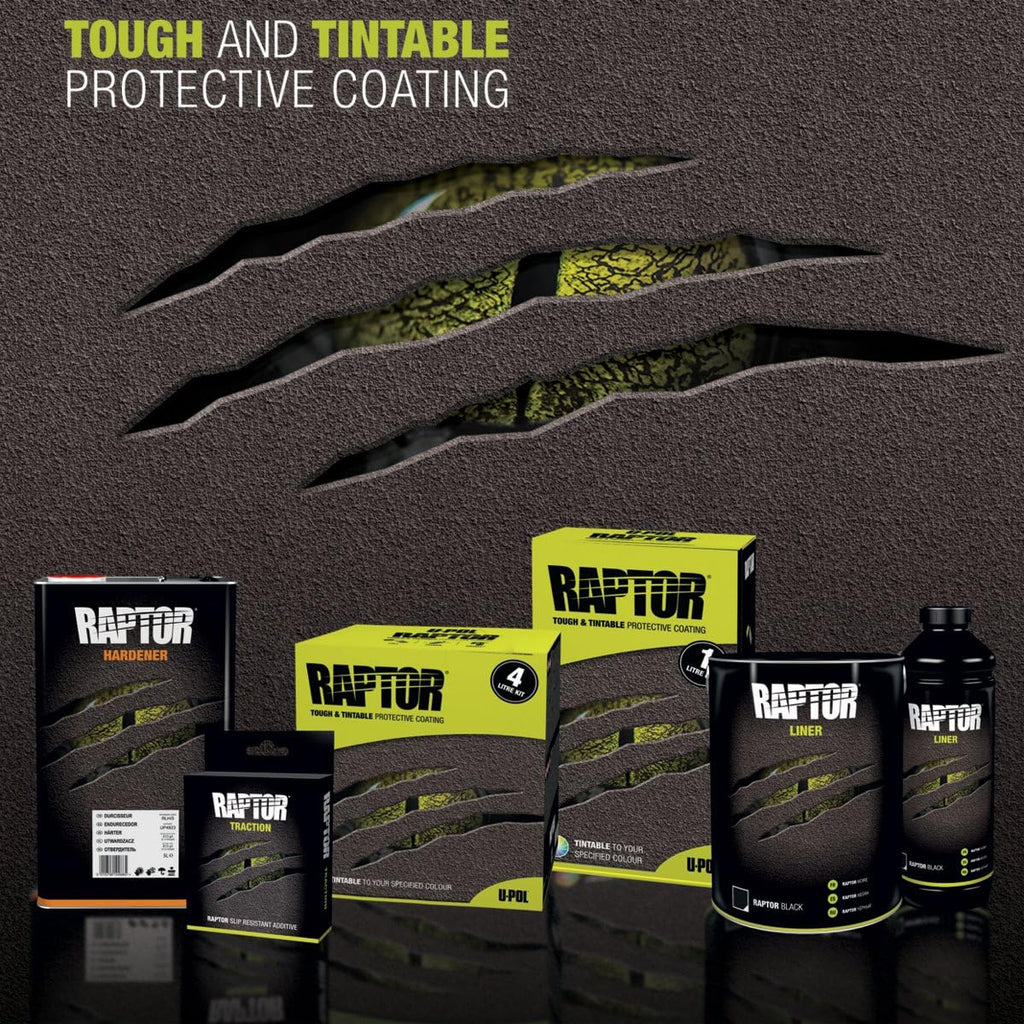 U-Pol Raptor Mesa Gray Urethane Spray-On Truck Bed Liner Kit with Spray Gun, 8 Liters M41786