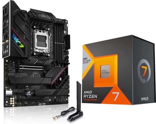 AMD Ryzen 7 7800X3D Desktop Processor with ASUS ROG Strix B650E-F Gaming WiFi Motherboard M47349