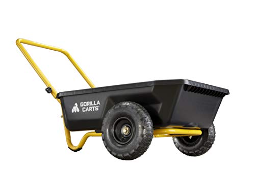 Gorilla Carts GCR-4 Poly Dump Cart, 2-Wheel Garden Wagon, 4 cu ft, 300 lb Capacity R599423