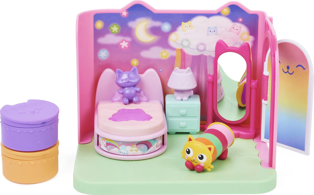 Gabby’s Dollhouse, Sweet Dreams Bedroom with Pillow Cat Figure and 3 Accessories, 3 Furniture and 2 Deliveries, Kids Toys for Ages 3 and up