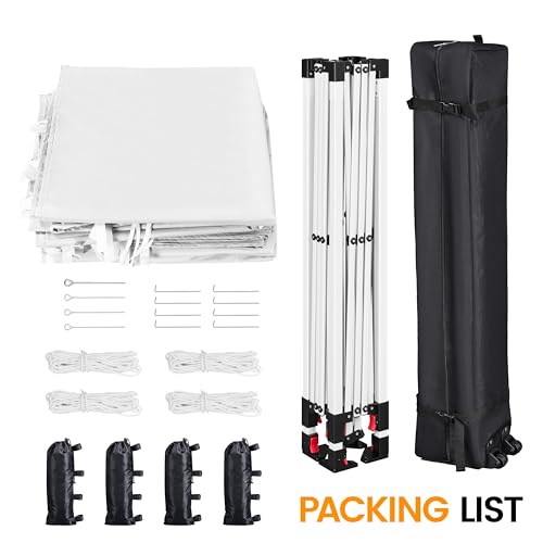Yaheetech 10x10 Pop Up Canopy with 4 Removable Sidewalls, White F109731