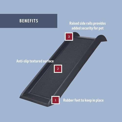 TRIXIE 39-in Portable Pet Ramp, Non-Skid, Black N676969