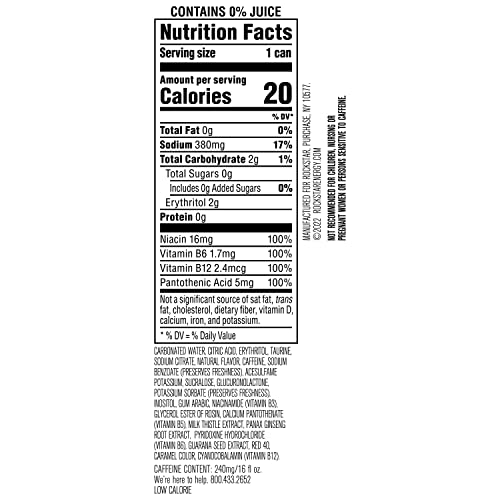 Rockstar Pure Zero Energy Drink Variety Pack, 0 Sugar, 16oz Cans (12 Pack) L330839