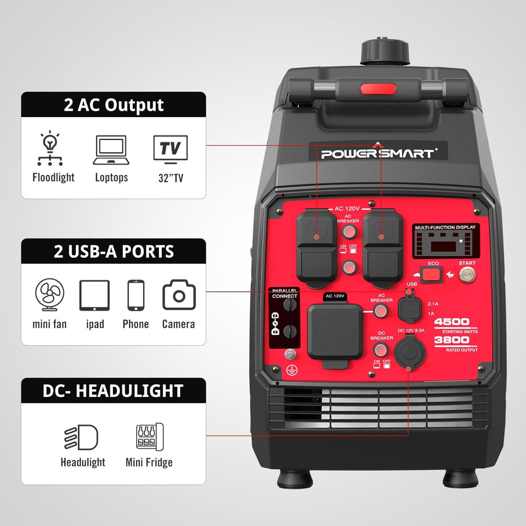 PowerSmart 4500-Watt Portable Inverter Generator with Electric Start C627816