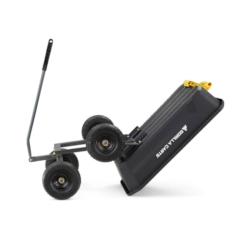 Gorilla Carts Heavy-Duty Dump Cart, 600 lb Capacity, Steel Frame Y885543