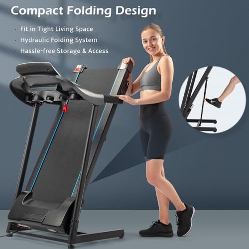 Folding Treadmill with Incline, 330 LBS Capacity, 3.5HP Electric Running Machine for Home D271