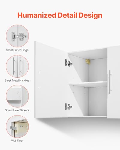 VEVOR 2-Tier Wall Mounted Laundry Cabinet with 2 Doors, White V508463