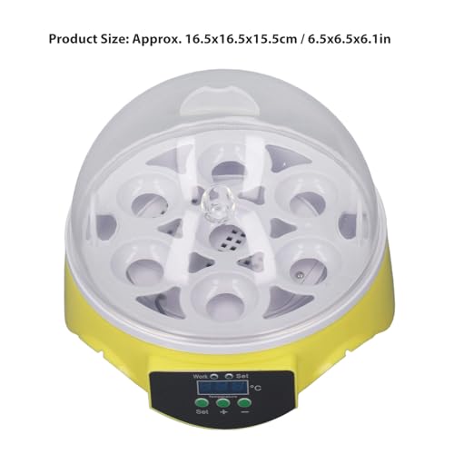 Mini Egg Incubator 7 Eggs with Temperature Control, Poultry Hatcher Machine E67862