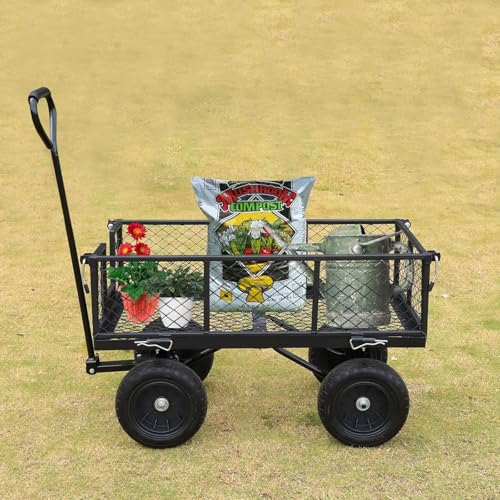 BILT HARD 880 lbs 10" Flat Free Steel Garden Cart with Rotating Handle K9279