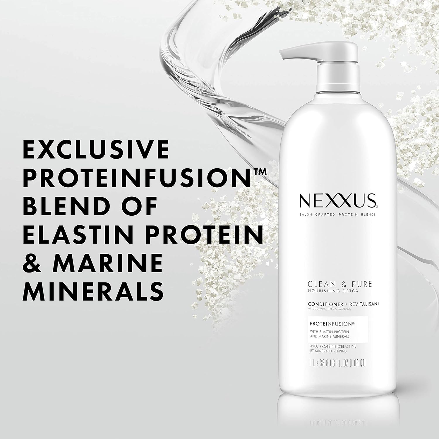 Nexxus Clean and Pure Conditioner, ProteinFusion, Paraben Free, 33.8 oz B669