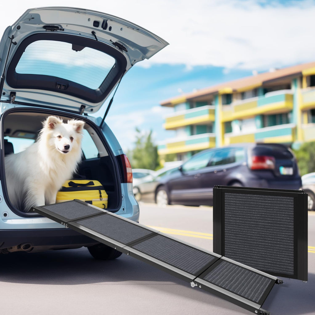 Dog Ramp for Car Large Dog,71" Foldable Portable Dog Car Ramp with Non-Slip Rug Surface,20" Extra Wide Pet Step Ramp for Medium & Large Dogs Enter a Car, SUV & Truck