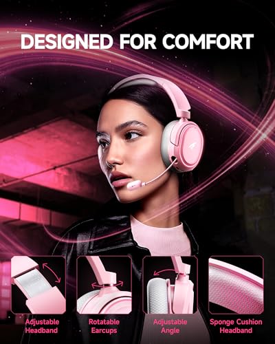 Wireless Gaming Headset 7.1 Surround Sound Bluetooth for PC PS5 PS4 Mac Switch G754169