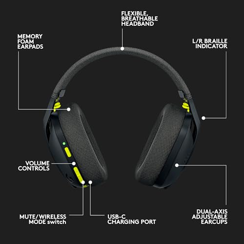 Logitech G435 LIGHTSPEED Wireless Bluetooth Gaming Headset - Black V87365
