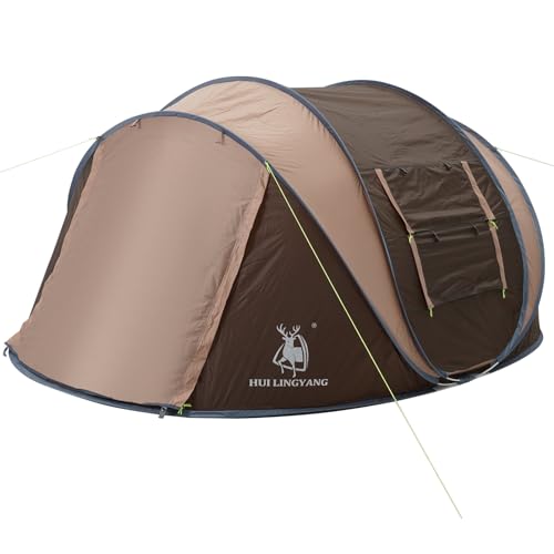 4 Person Pop Up Tent Waterproof Automatic Setup for Camping E652949
