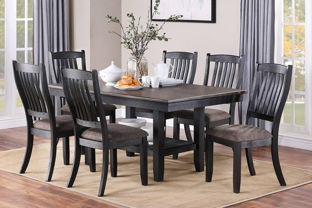Modern Set of 6 Fabric Upholstered Dining Chairs Dark Coffee P715288