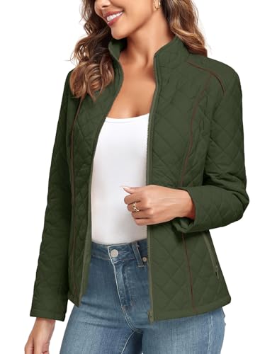Anyhold Women's Lightweight Diamond Quilted Full Zip Jacket H23185