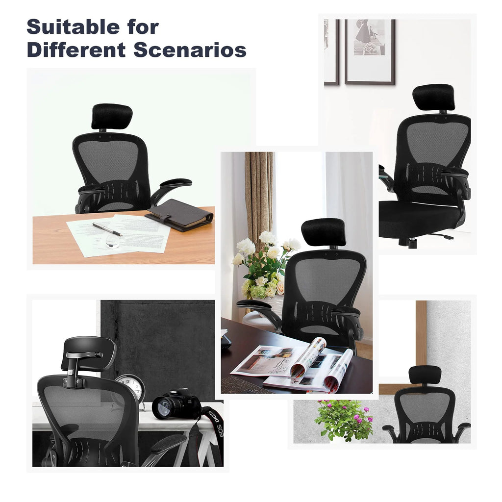 Flysky Ergonomic Mesh Office Chair with Lumbar Support, Black F6440