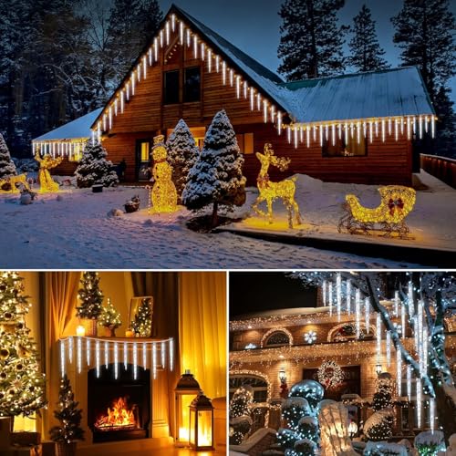 Icicle Lights for Outside with Remote, 30ft 150 LED, Cool White X82678
