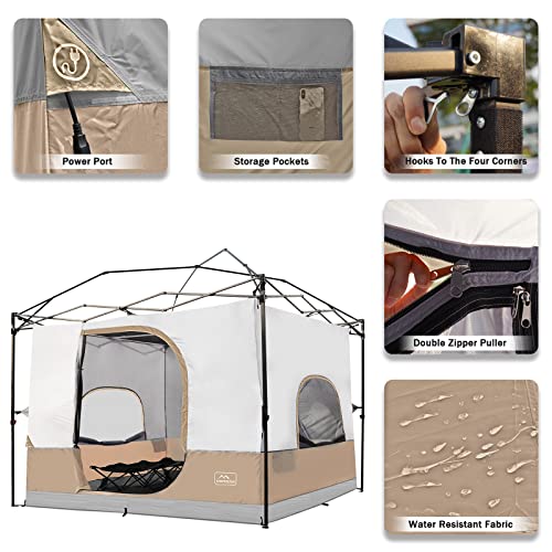 KAMPKEEPER Camping Inner Tent for 10x10 Straight Leg Canopy, Vented Roof, Khaki M60374