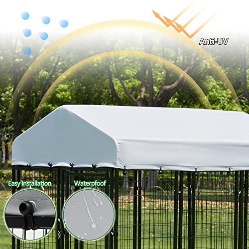AHB Large Dog Kennel Outdoor Dog House with Waterproof Cover, 8x4x6 ft O3953