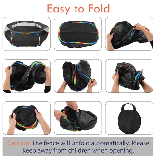 Pawaboo Small Animals Playpen, Waterproof Pet Cage Tent with Zippered Cover, Portable Outdoor Yard Fence, Green C9530