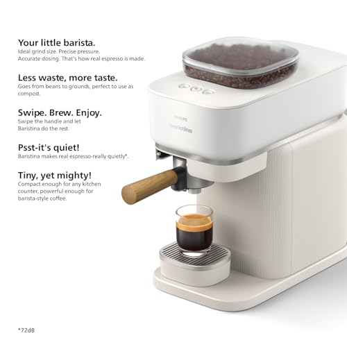 Philips Baristina Espresso Machine with Milk Frother, Black D833