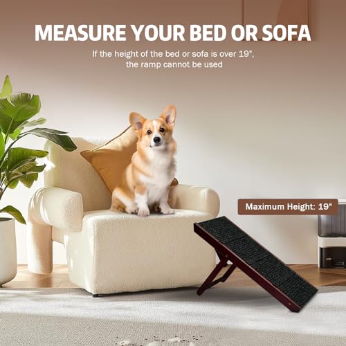 Folding Dog Ramp for Bed, Car, Portable Pet Ramp with Non-Slip Surface I641