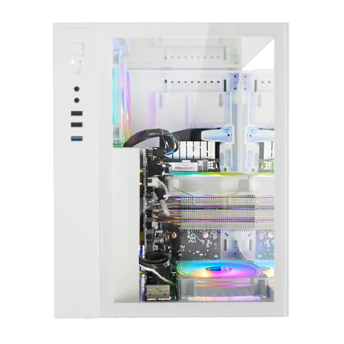 LXZ Gaming PC Desktop Ryzen 5 5500 RTX 3050 16GB 1TB SSD White Q680