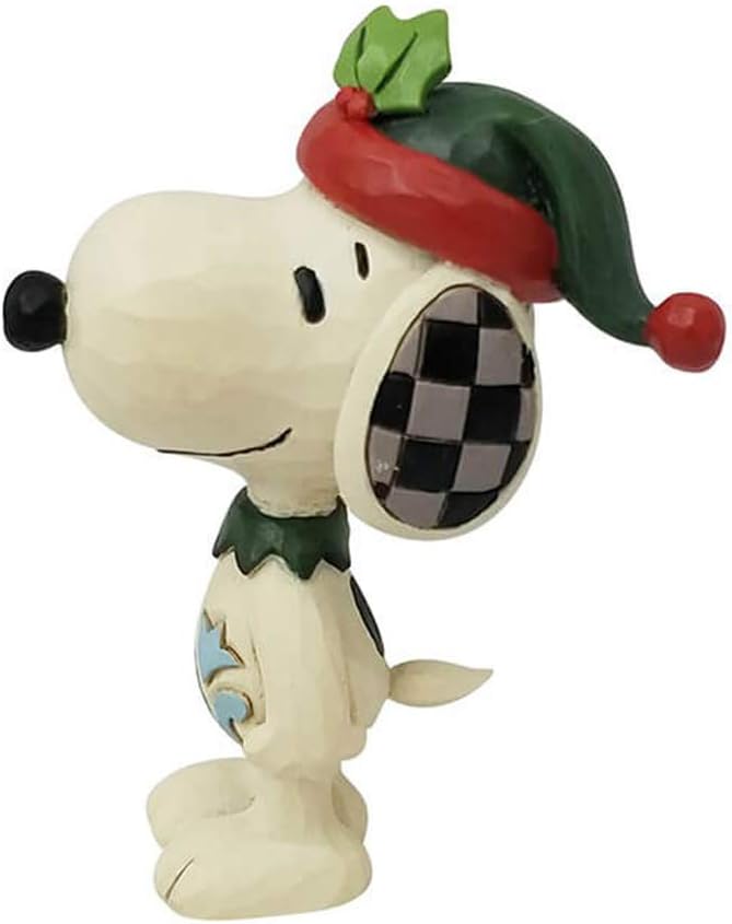 Enesco Jim Shore Peanuts Snoopy Elf Miniature Figurine, Multicolor