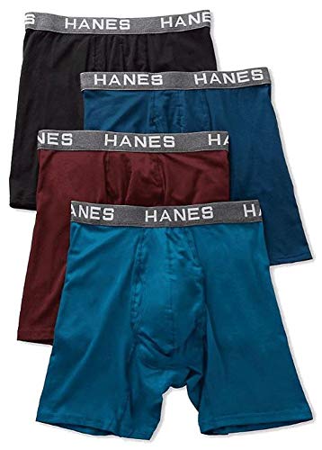 Hanes Mens Comfort Flex Fit Ultra Soft Cotton Modal Blend Boxer Brief 4-Pack