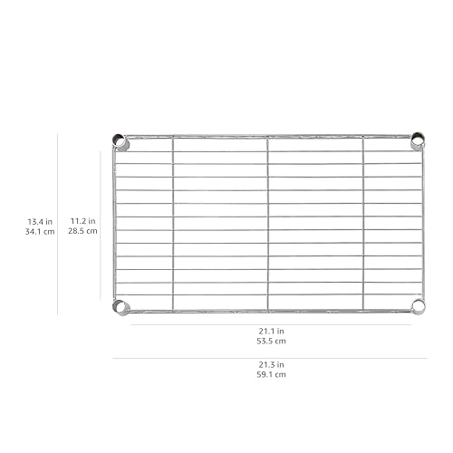 Amazon Basics 3-Shelf Adjustable Steel Wire Rack Storage Shelving, Chrome D243