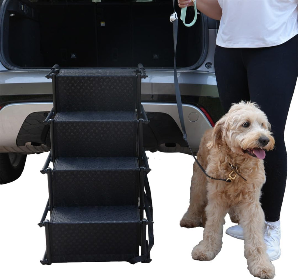 Dog Ramps for Small & Big Dogs, Lightweight Folding Pet Stairs for Truck, SUV, High Bed W97746