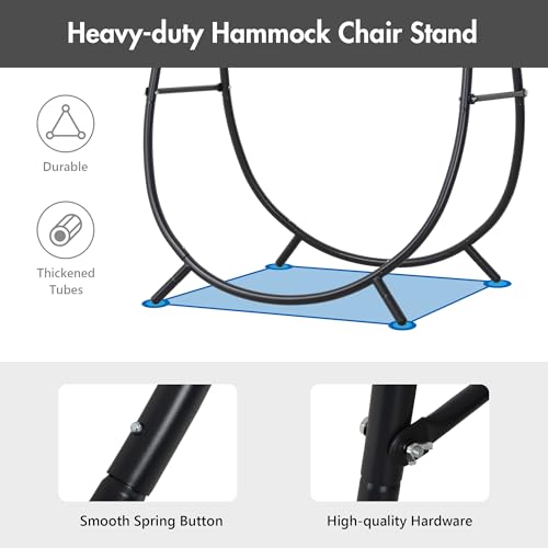 ANOW Macrame Hammock Chair with Stand, Heavy Duty, Max 400 Lbs, Natural D6144