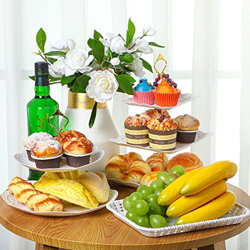 Gold Tiered Cupcake Stand Set with Serving Trays I6753