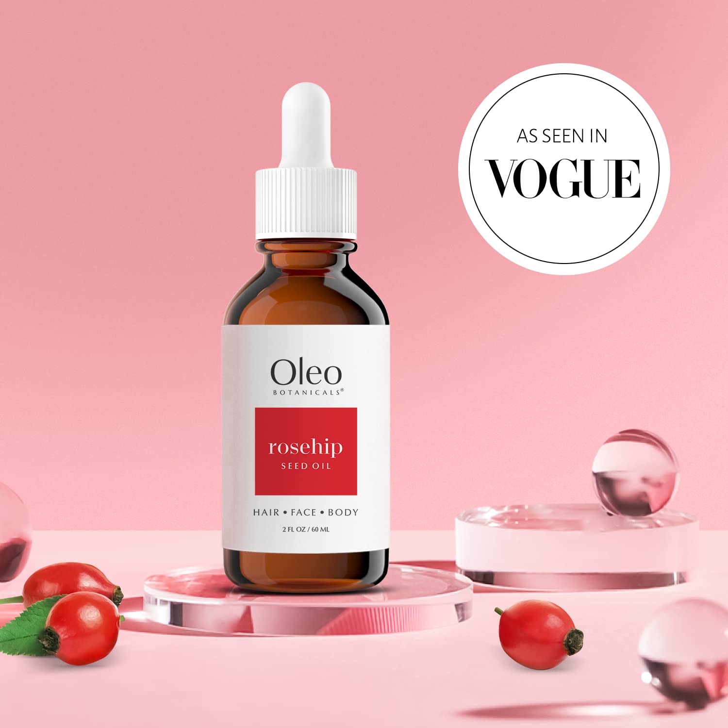 Rosehip Seed Oil Organic 100% Pure Cold Pressed Unrefined, Face & Hair Moisturizer 60ml C9630