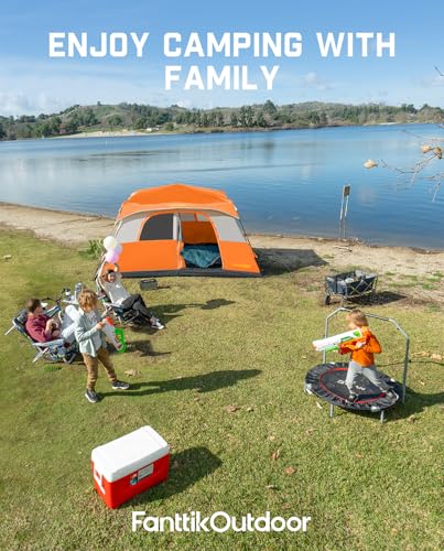 Fanttik Outdoor Camping Tent 4/6/8/10 Person Instant Cabin with Rainfly & Carry Bag G367