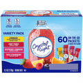 Generic Crystal Light Packets, 60 Count On-The-Go Variety Pack, Sugar Free - Lemonade, Fruit Punch, Raspberry Lemonade, and Wild Strawberry