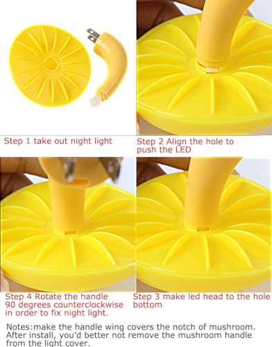 AUSAYE 5Pack Sensor LED Night Light Plug in Mushroom Lamp for Bedroom G797882