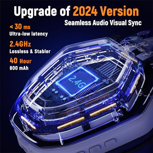 2.4GHz Wireless Gaming Headset for PC PS5 PS4 with Flip Microphone M29946