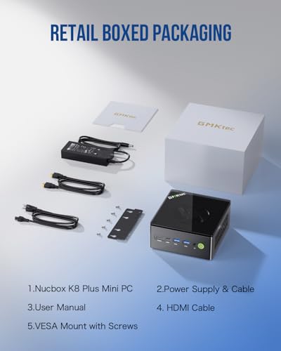 GMKtec M5 Plus Mini PC, AMD Ryzen 7 5825U, 16GB RAM, 512GB SSD, Dual 2.5G LAN M487
